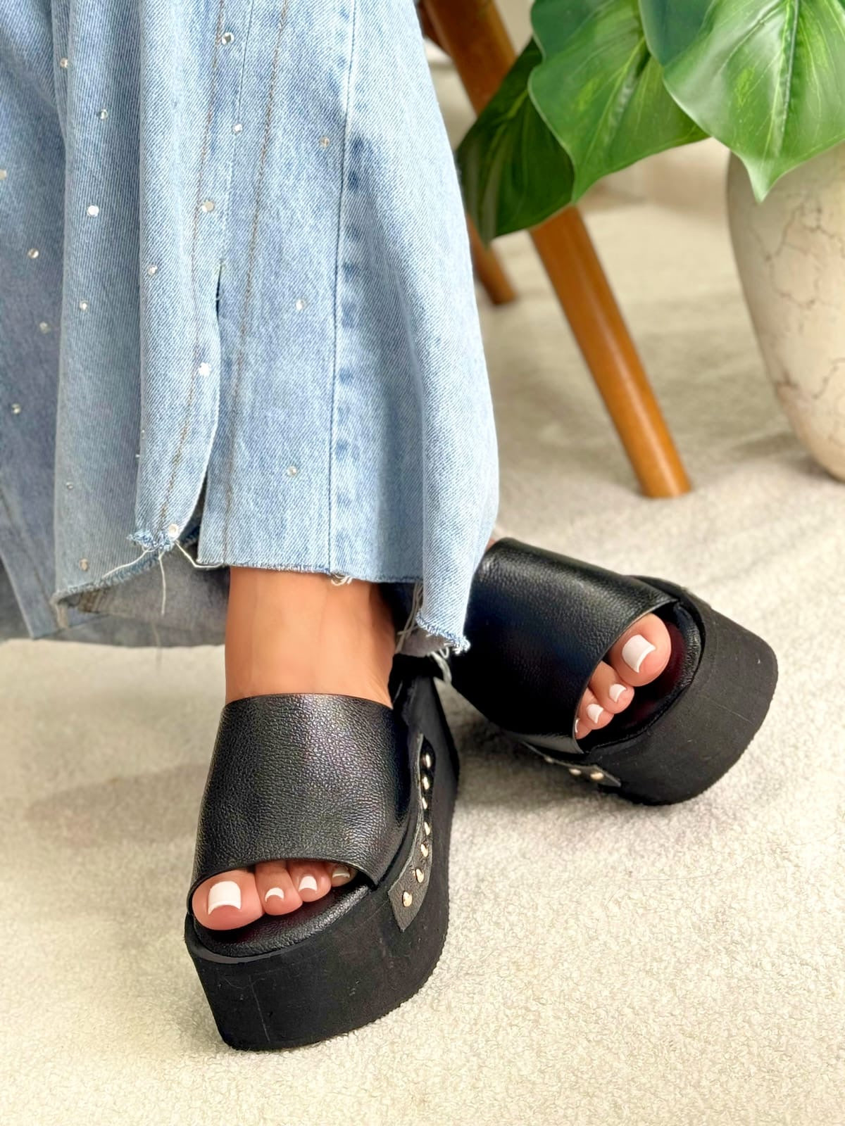 Sandalia plataforma, Black Gold