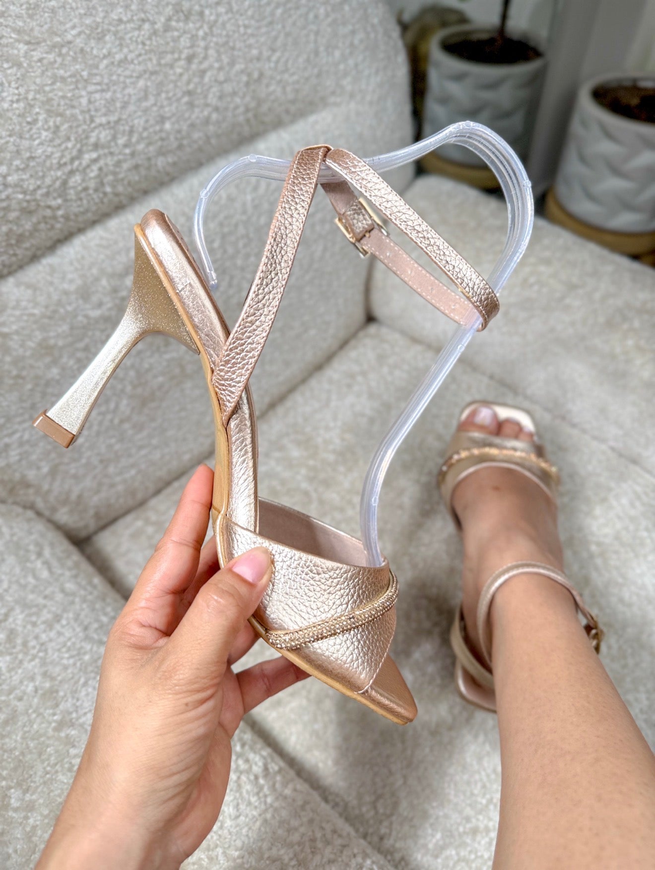 Tacón en cuero, altura 7 cm