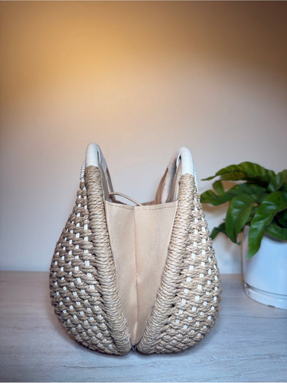 Bolso en yute, tipo esfera