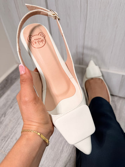 Stiletto slingback off-white
