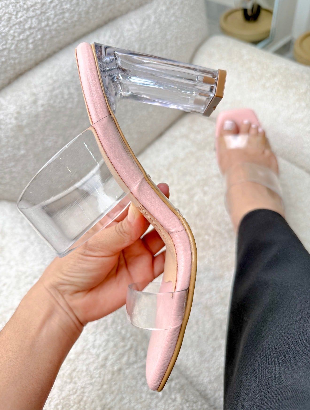 Tacón transparente, altura 7 cm