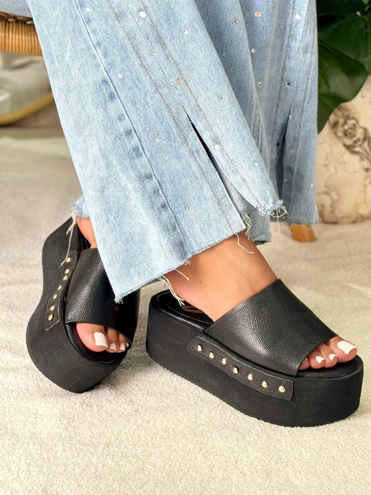 Sandalia plataforma, Black Gold