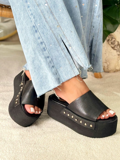 Sandalia plataforma, Black Gold