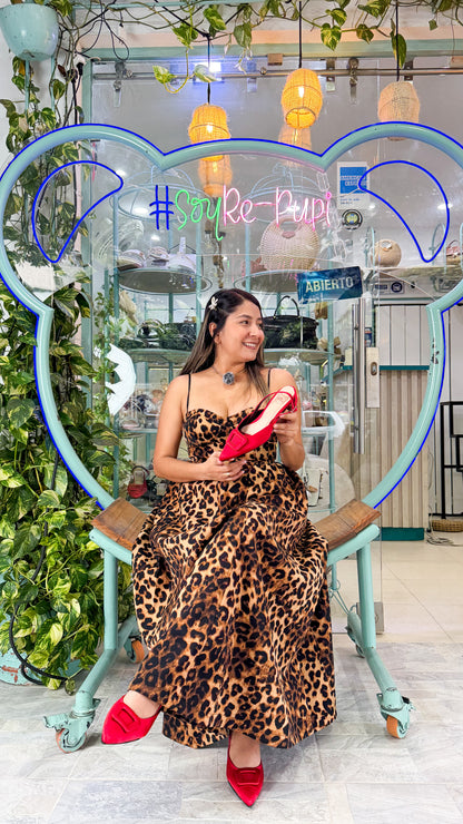 Stilettos Slingback en Satín Rojo 👠❤️