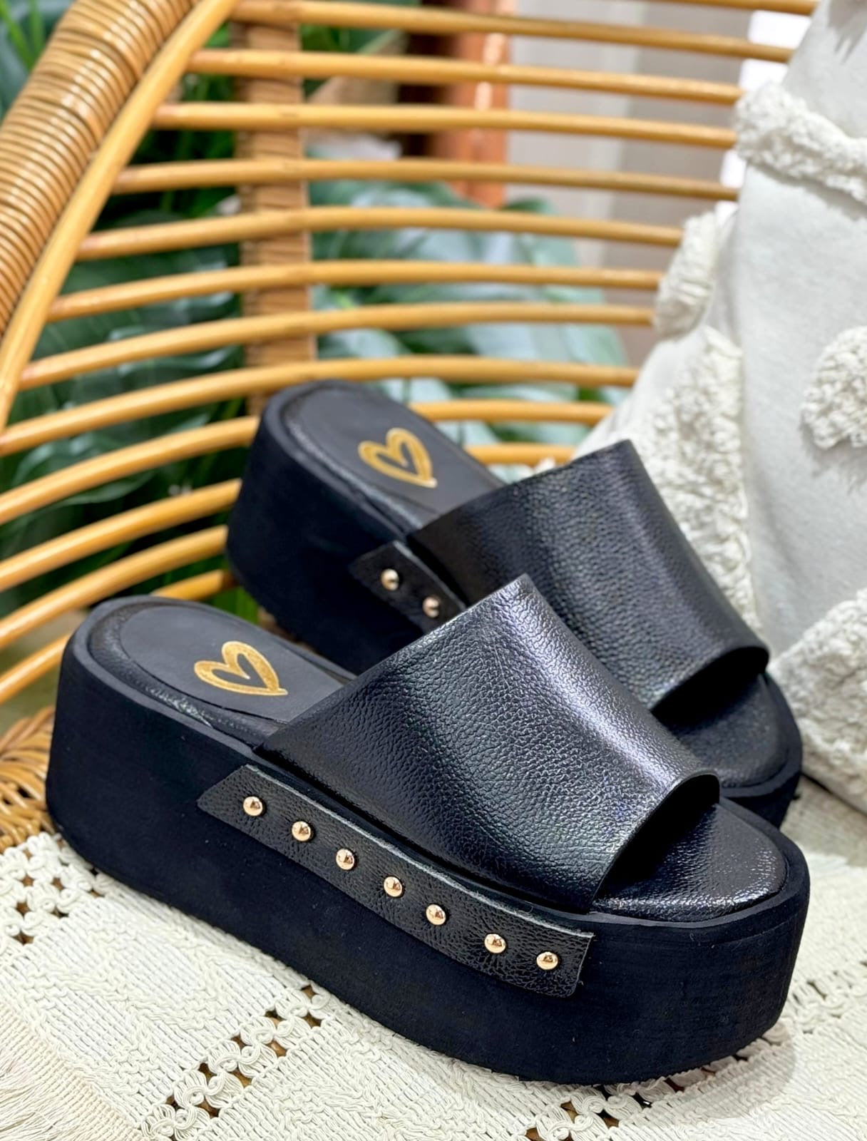 Sandalia plataforma, Black Gold