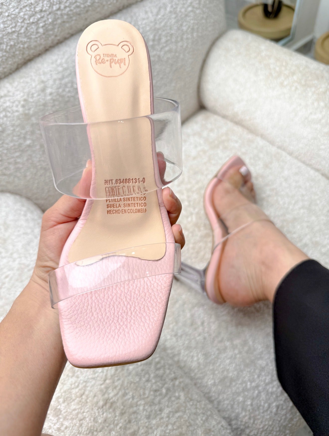 Tacón transparente, altura 7 cm