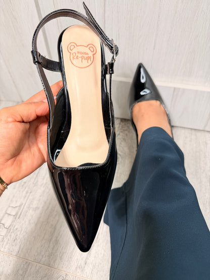 Stilettos slingback charol clásico