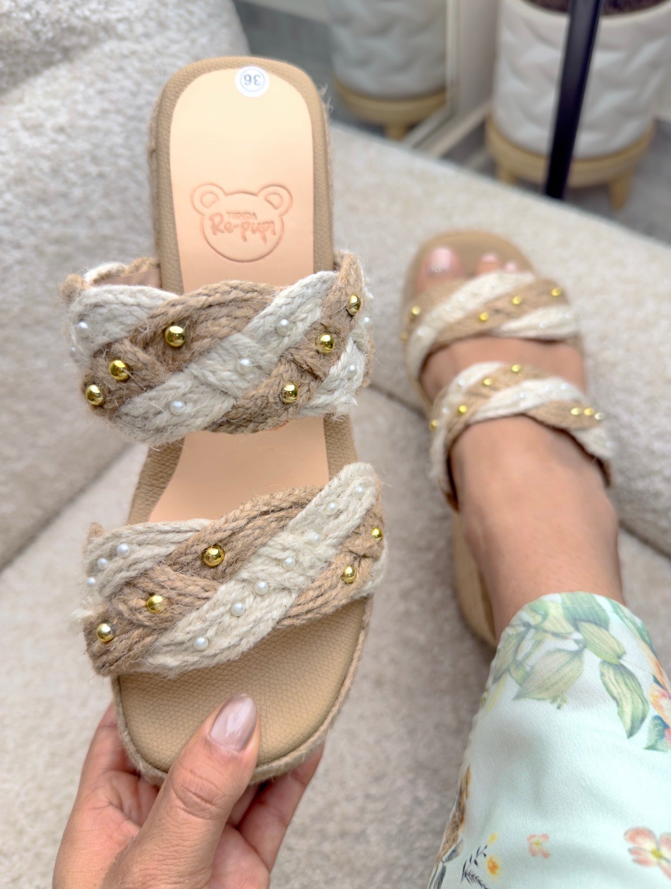 Plataforma en yute altura 9 cm