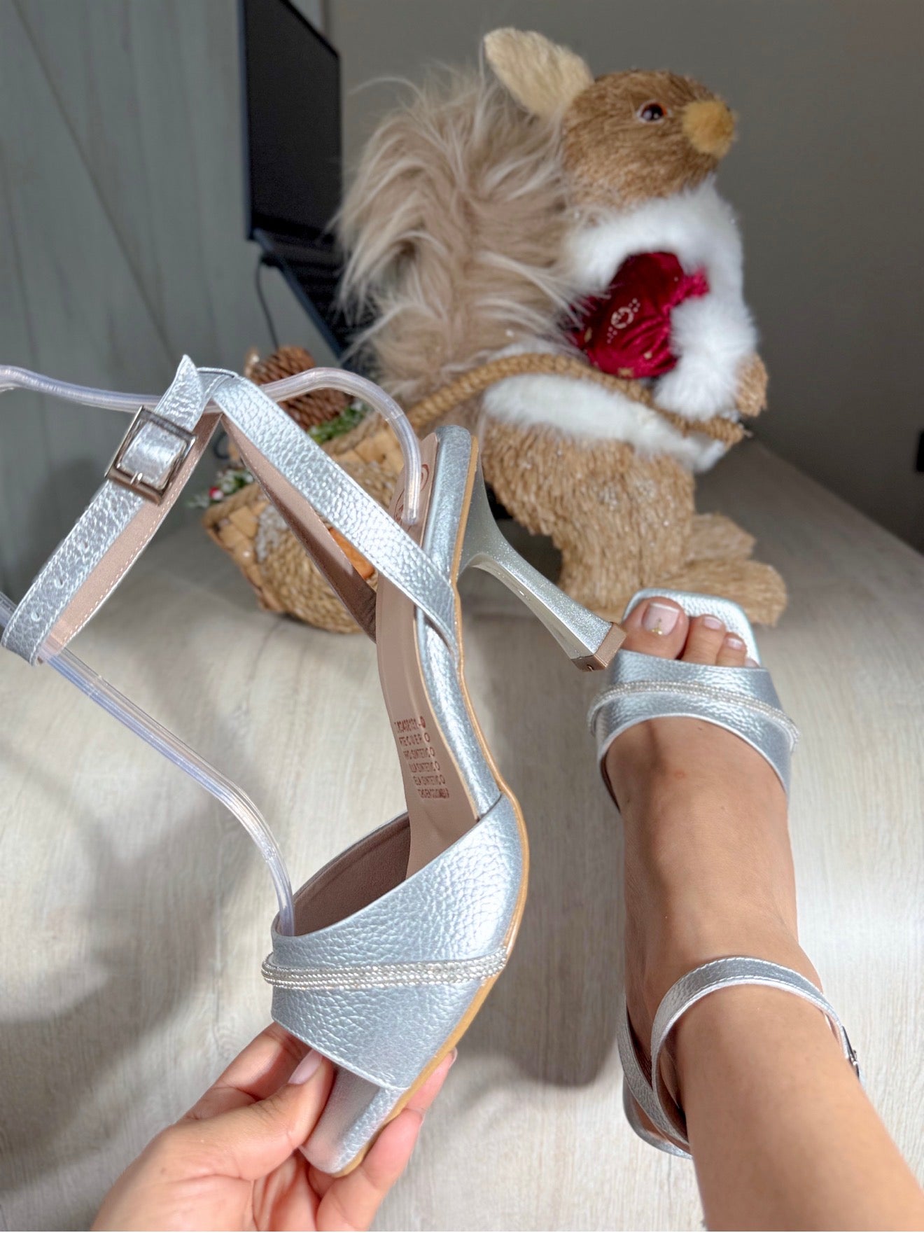 Tacón en cuero, altura 7 cm